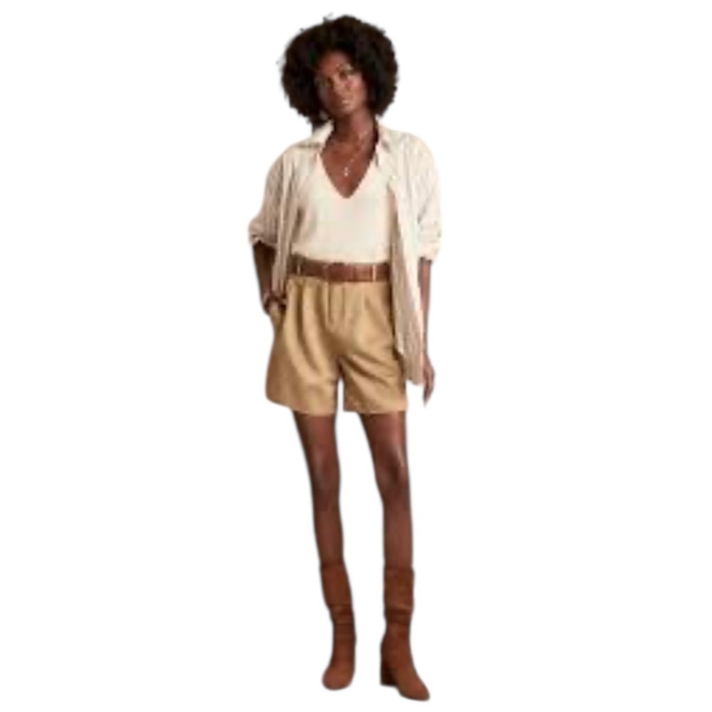 Banana Republic NWT Vegan Suede Tan Beige High Rise Dress Shorts Size 6
